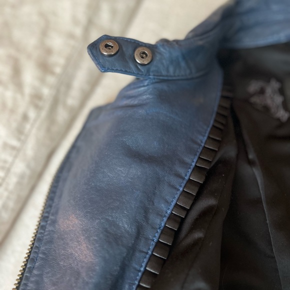 Cobalt blue Mackage, leather jacket. - Picture 10 of 11